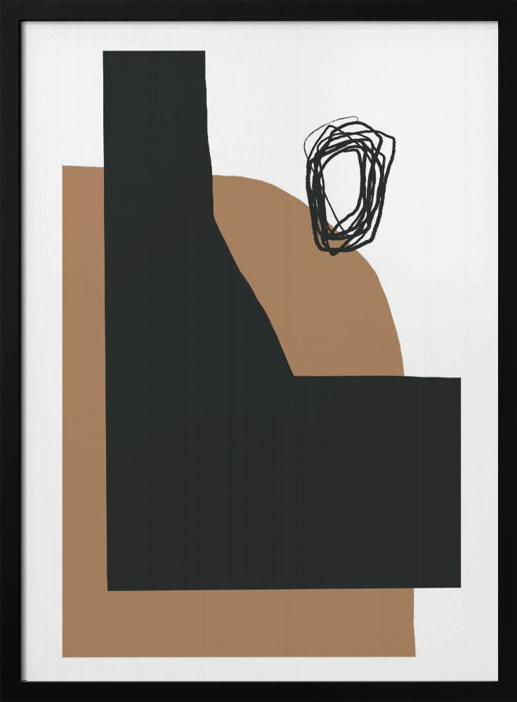 Geometrische vormen in zwart en bruin | Poster