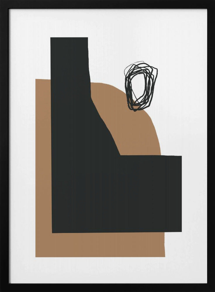 Geometrische vormen in zwart en bruin | Poster