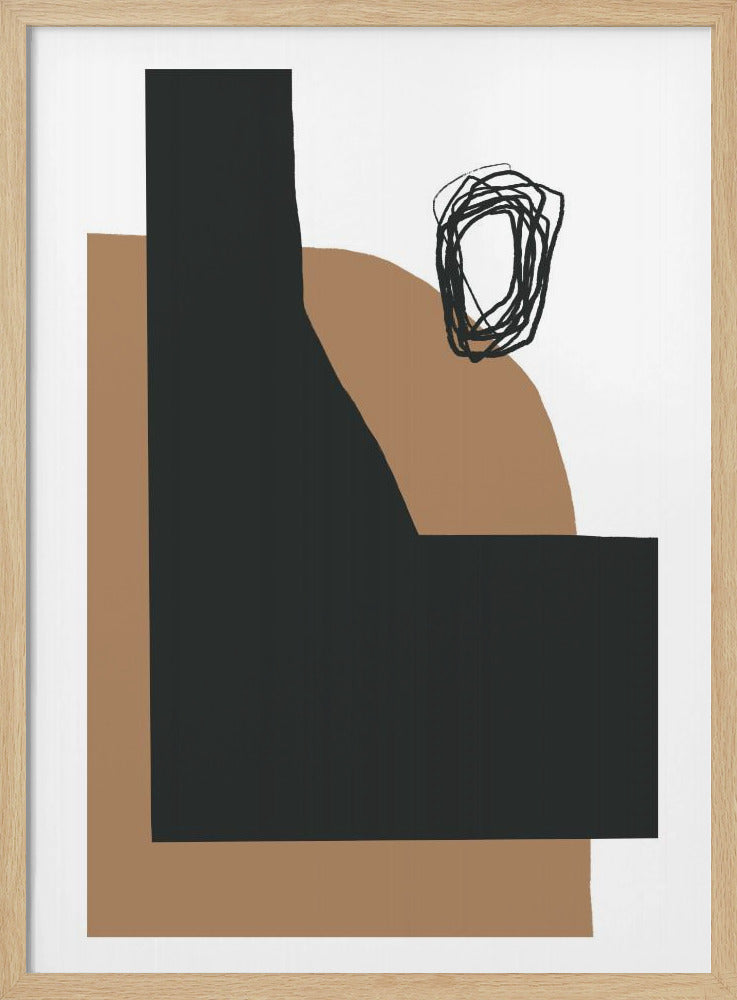 Geometrische vormen in zwart en bruin | Poster