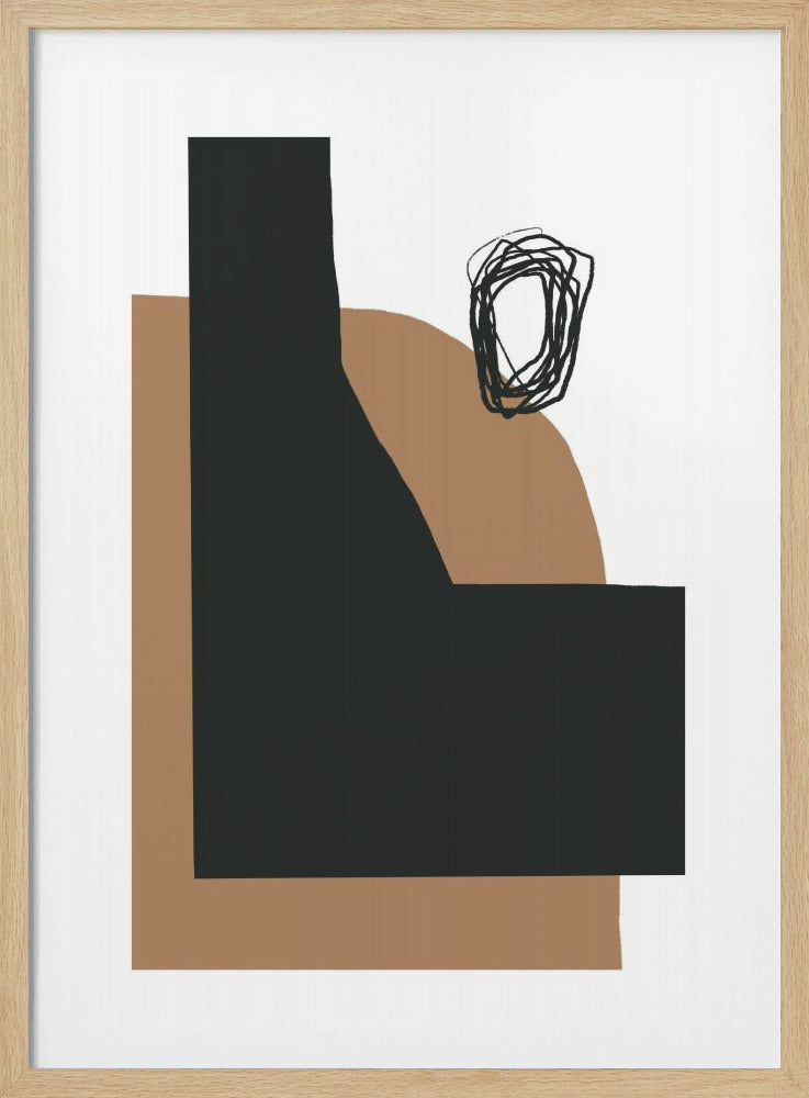 Geometrische vormen in zwart en bruin | Poster