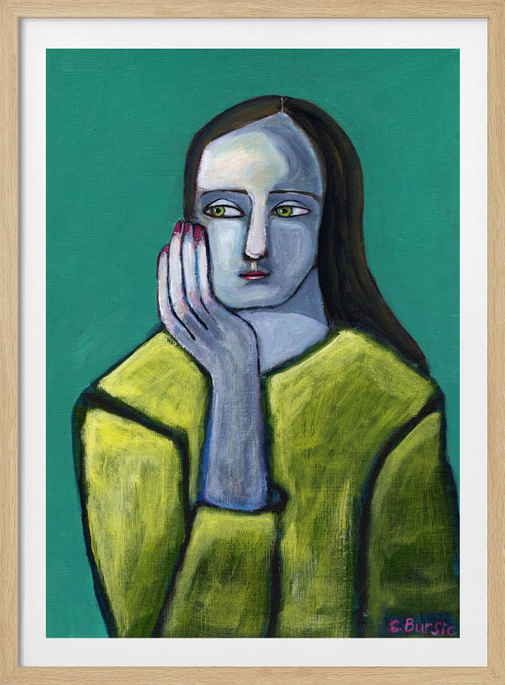 Vrouw met grote handen | Poster