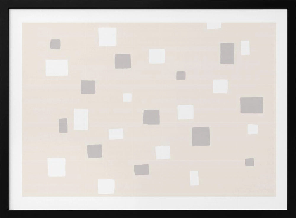 Grijze en witte vierkanten | Poster