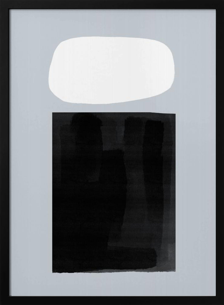 Zwarte rechthoek onder een witte ovaal | Poster