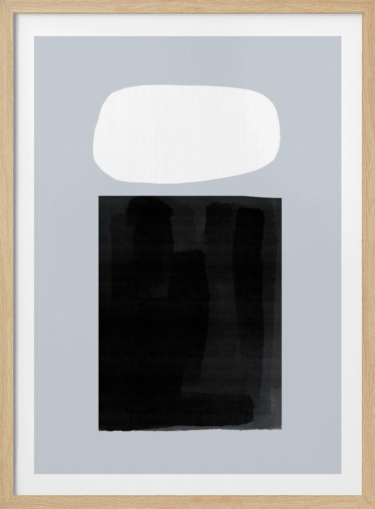 Zwarte rechthoek onder een witte ovaal | Poster