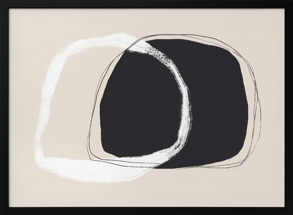 Overlappende zwart-witte onregelmatige vormen | Poster