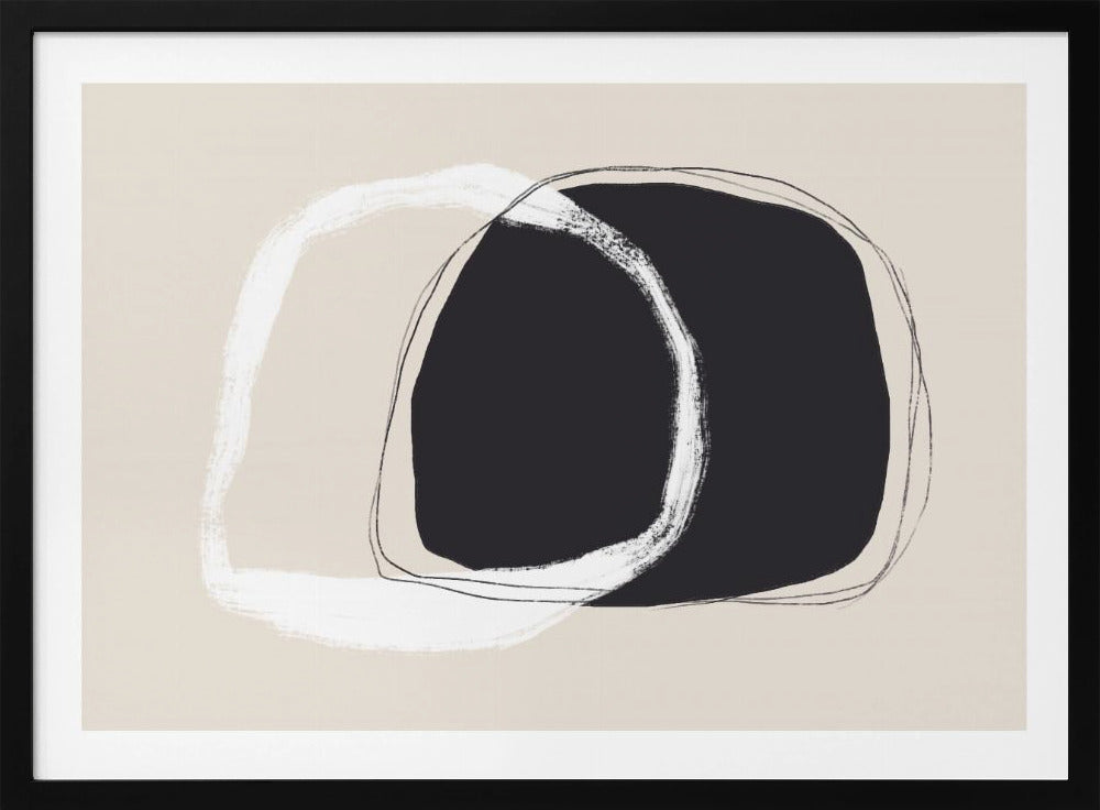 Overlappende zwart-witte onregelmatige vormen | Poster