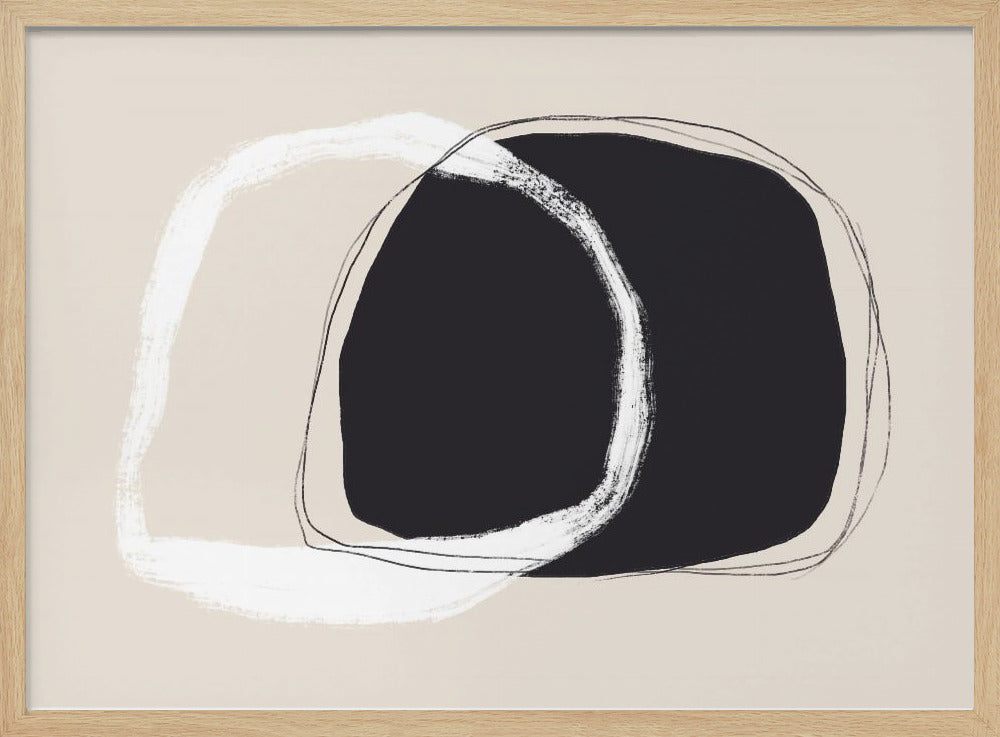 Overlappende zwart-witte onregelmatige vormen | Poster