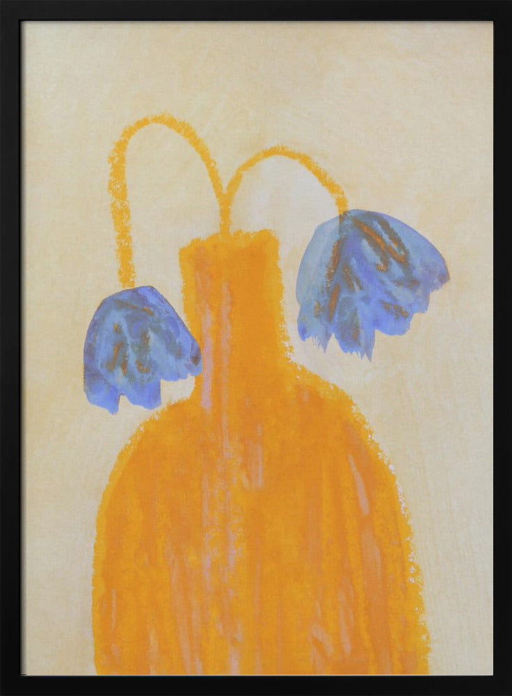 Stilleven met vaas en twee bloemen | Poster
