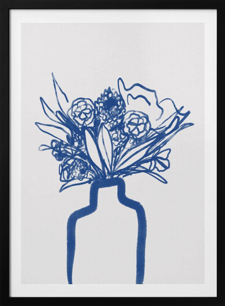 Blauwe vaasboeket | Poster