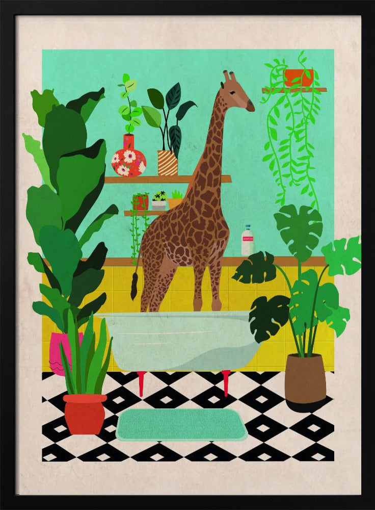 Giraffen in bad | Poster