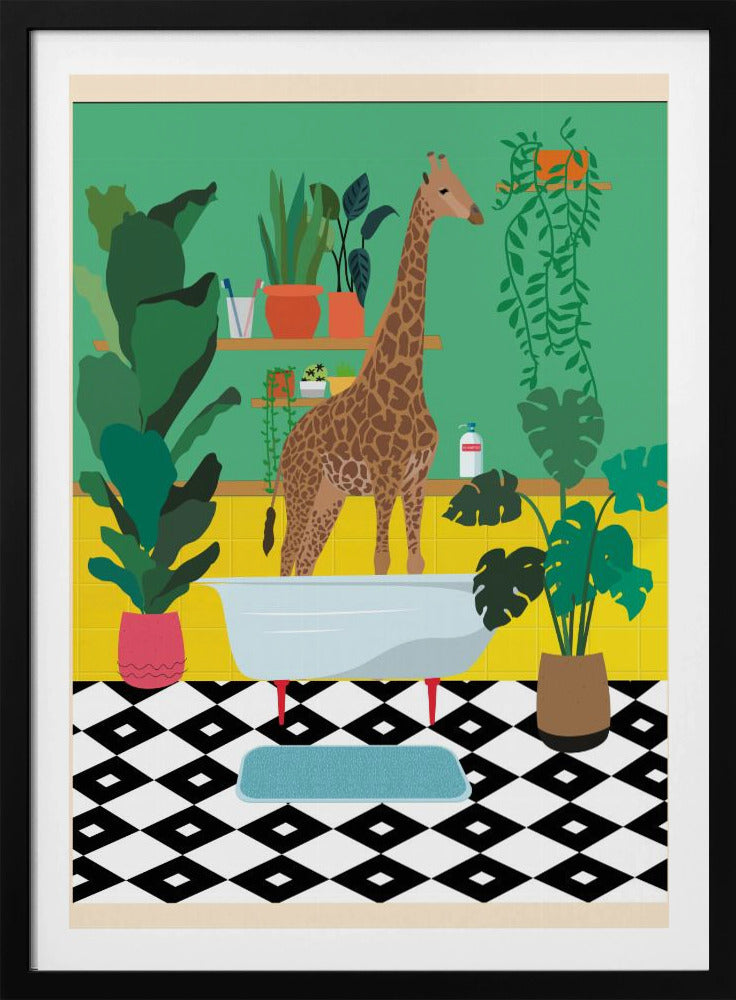 Giraffen in bad | Poster