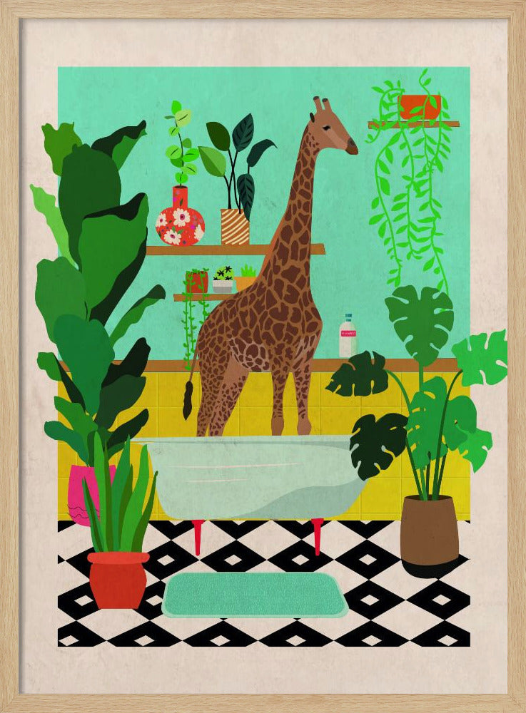 Giraffen in bad | Poster