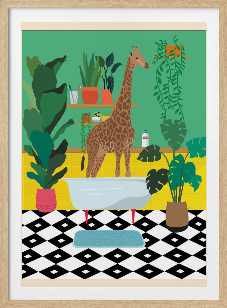 Giraffen in bad | Poster