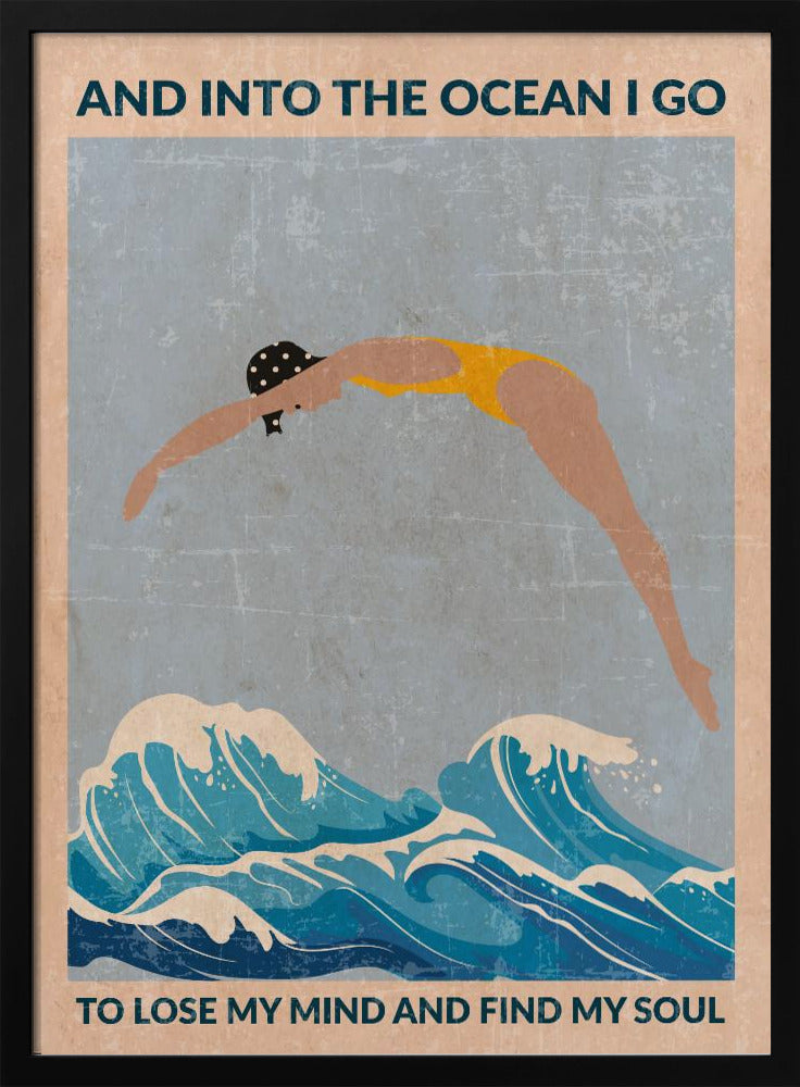 Into the Ocean (blauw) Standaard wanddecoratie | Poster