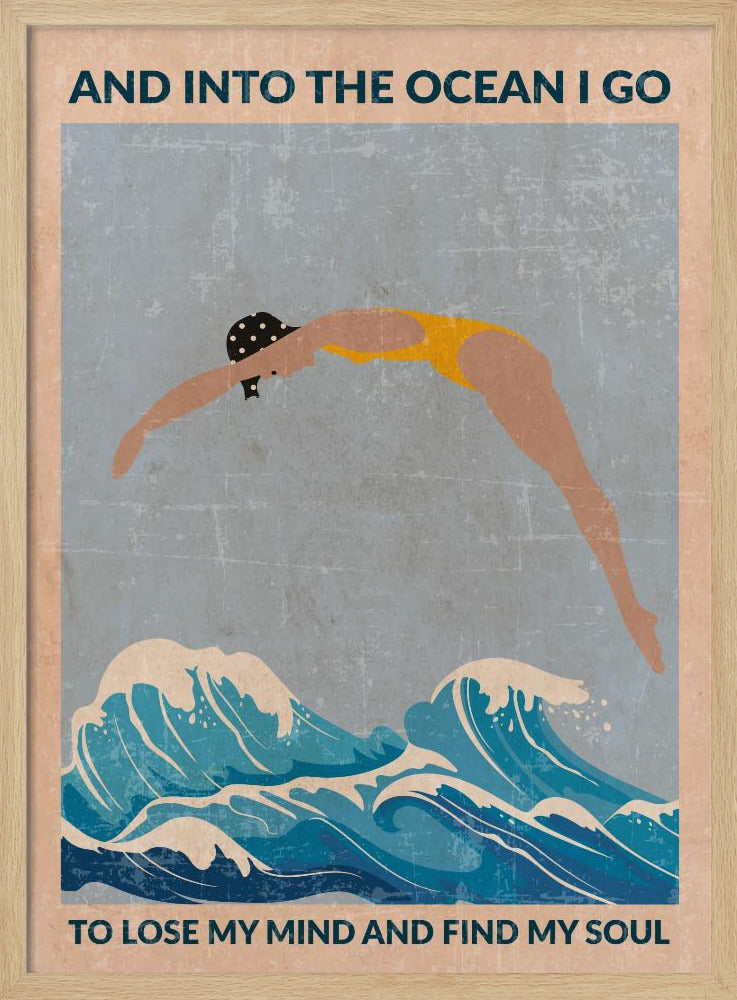 Into the Ocean (blauw) Standaard wanddecoratie | Poster