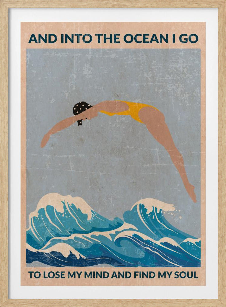 Into the Ocean (blauw) Standaard wanddecoratie | Poster