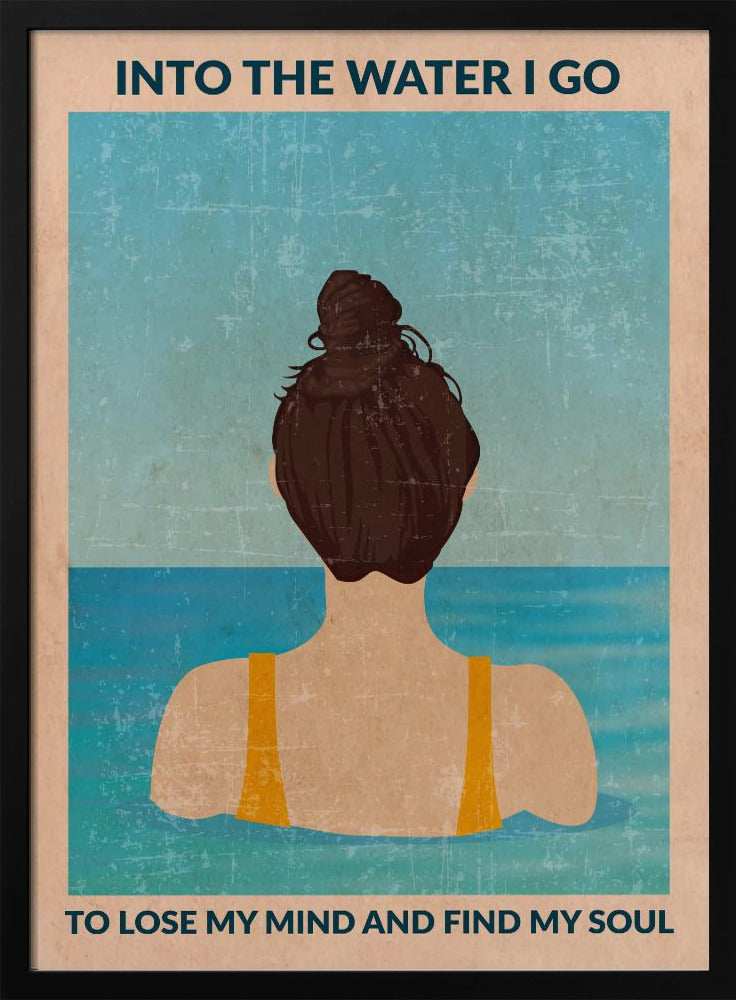 In het water (brunette) | Poster