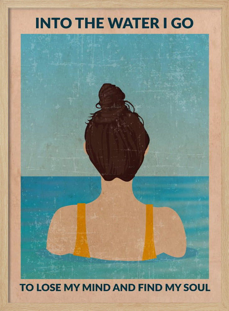 In het water (brunette) | Poster