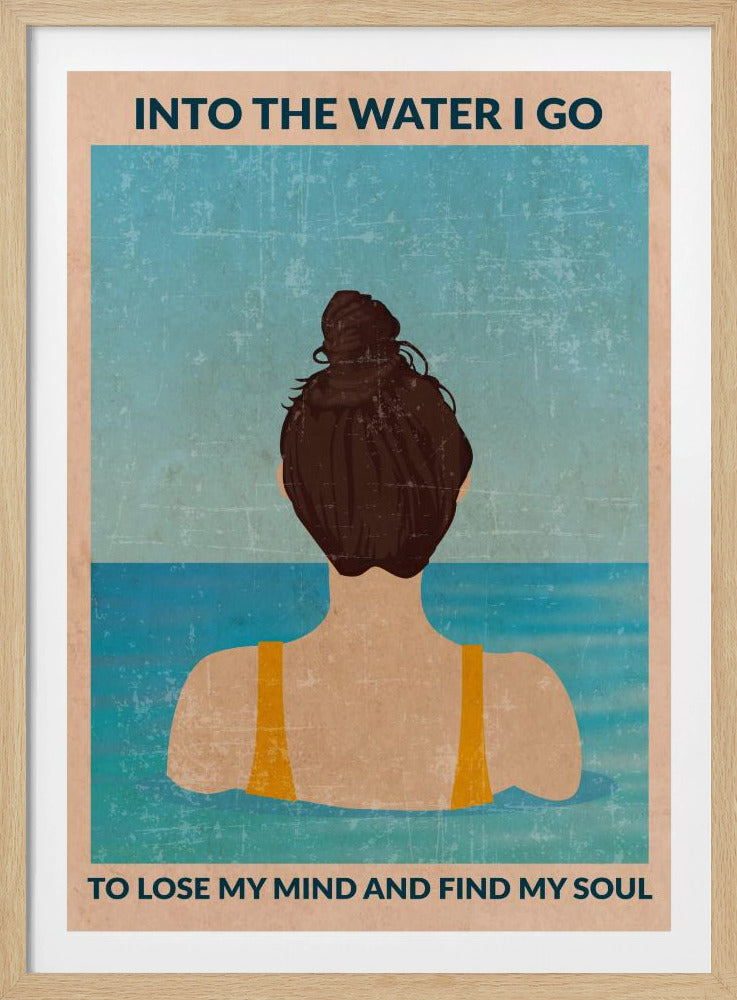 In het water (brunette) | Poster