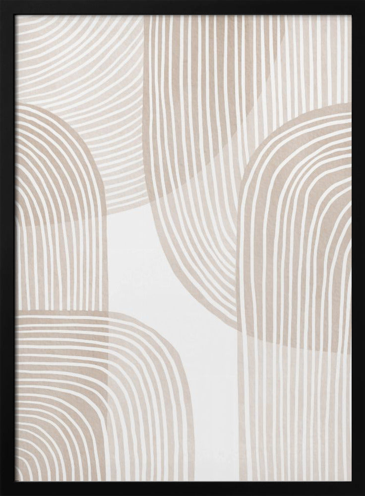 Abstracte beige lijnkunst | Poster