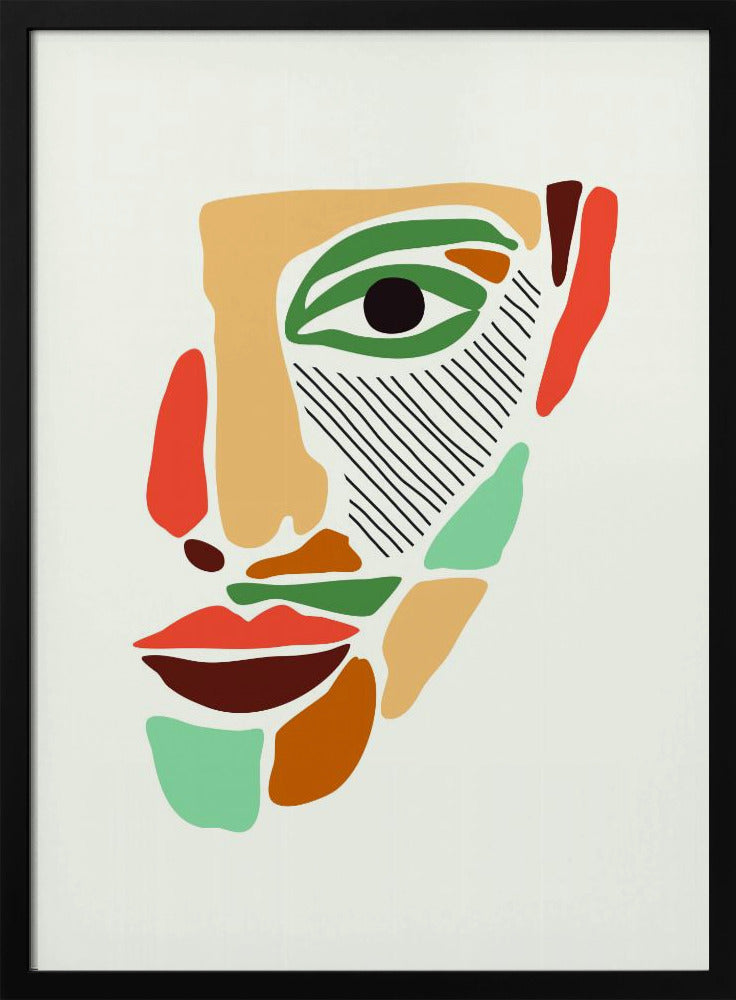 Kleurrijke abstracte gezichten #2 | Poster
