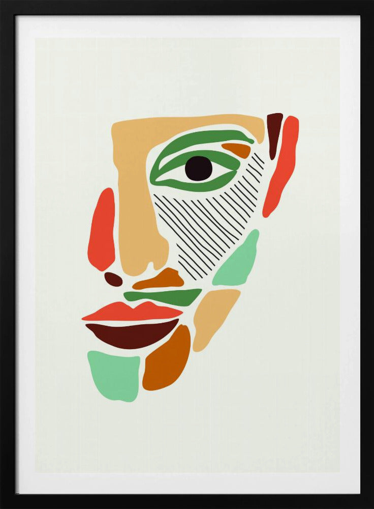 Kleurrijke abstracte gezichten #2 | Poster