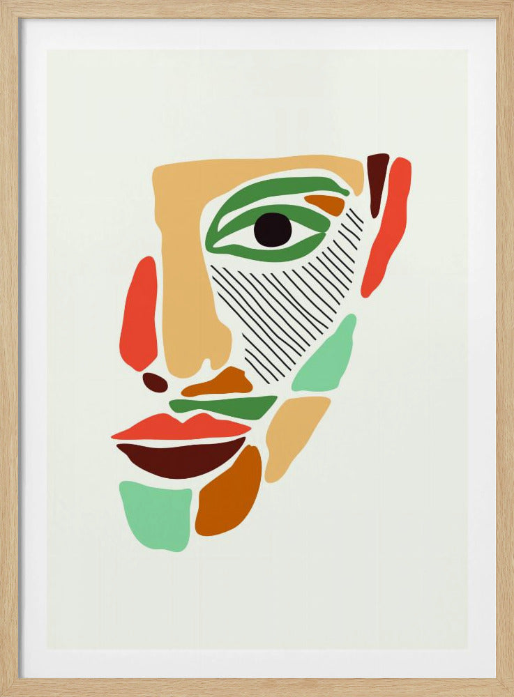 Kleurrijke abstracte gezichten #2 | Poster