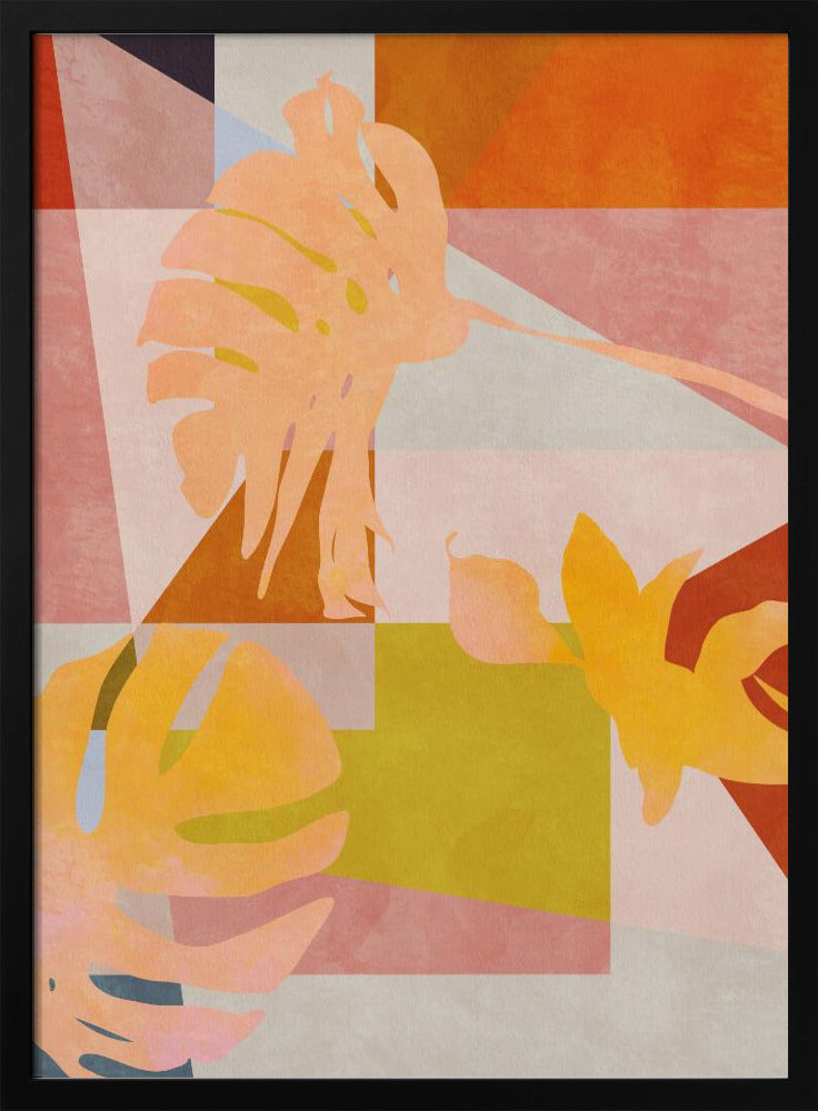 Organic Bauhaus Geometry Leaves | Poster