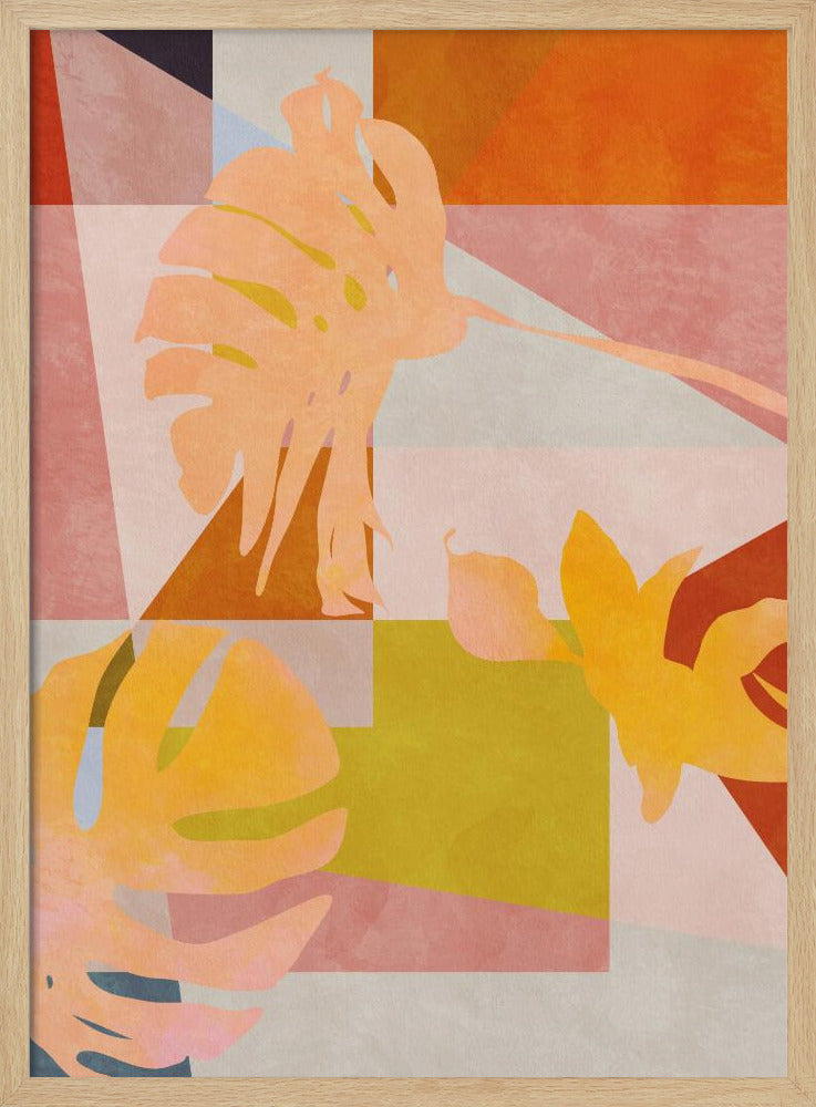 Organic Bauhaus Geometry Leaves | Poster