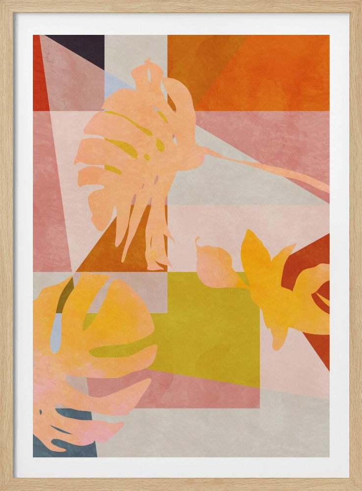 Organic Bauhaus Geometry Leaves | Poster