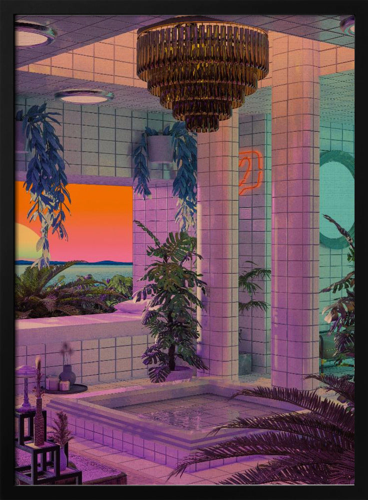 Vaporwave Zwembad | Poster