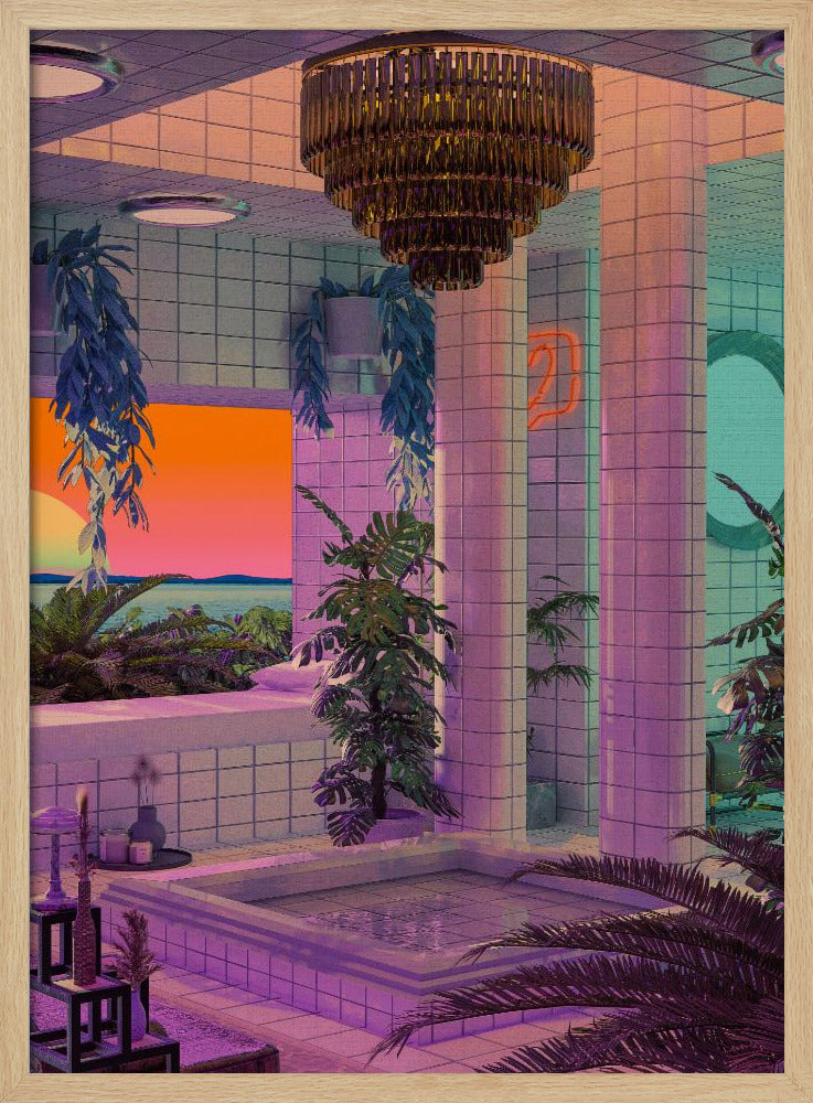 Vaporwave Zwembad | Poster