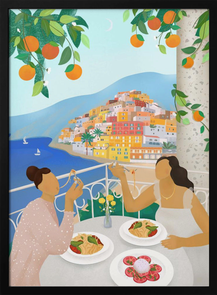 Meisjes in Positano | Poster