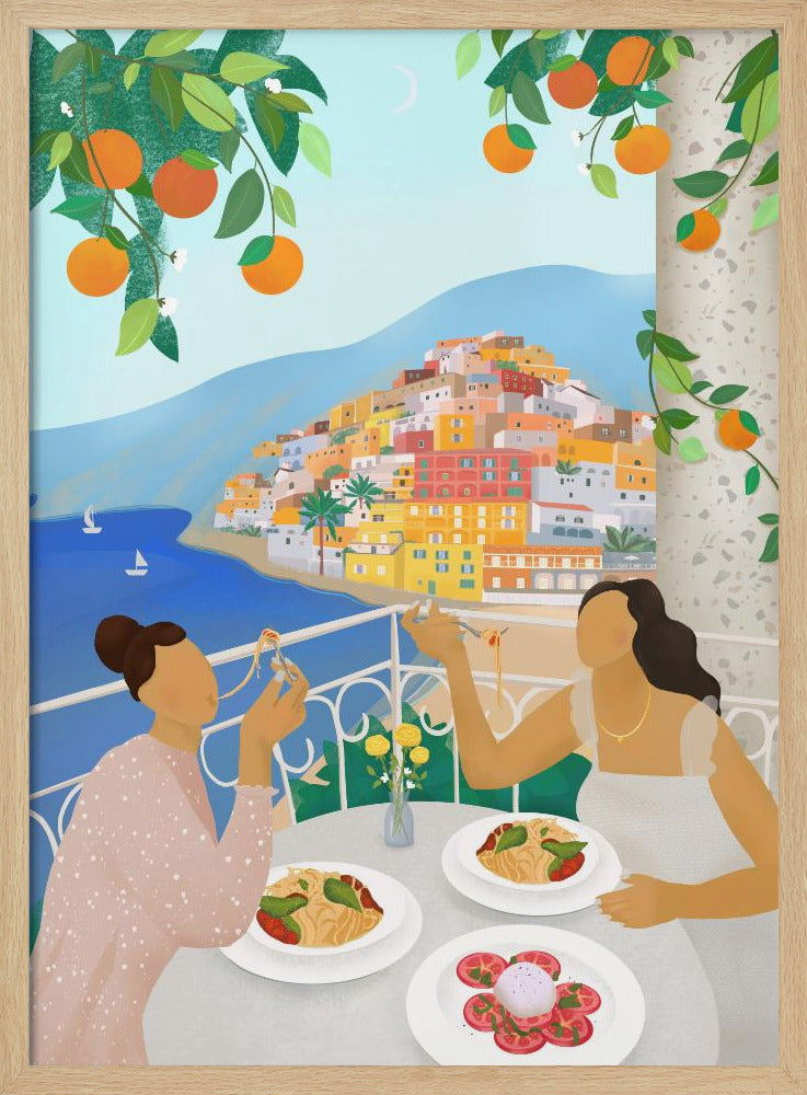 Meisjes in Positano | Poster