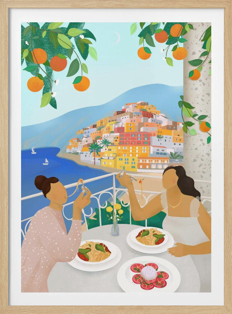 Meisjes in Positano | Poster