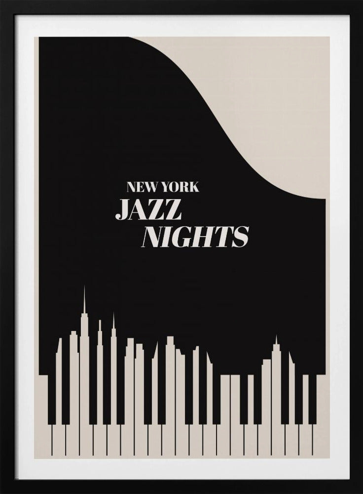 Jazz Nights Nyc Black | Poster