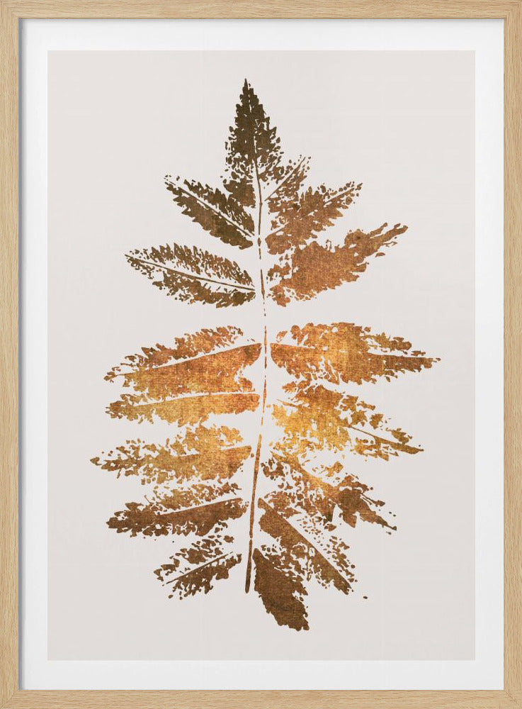 Eikenbladprint Goud | Poster