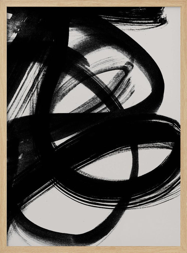 Abstracte penseelstreken 5 A1 | Poster