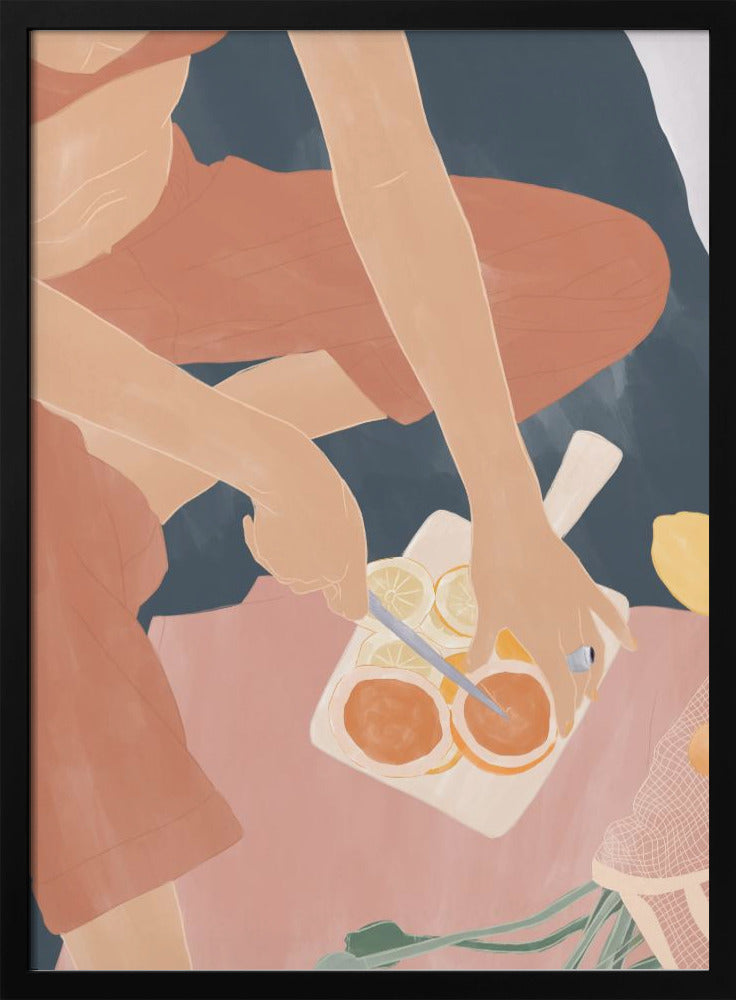 Cutting Grapefruits | Poster