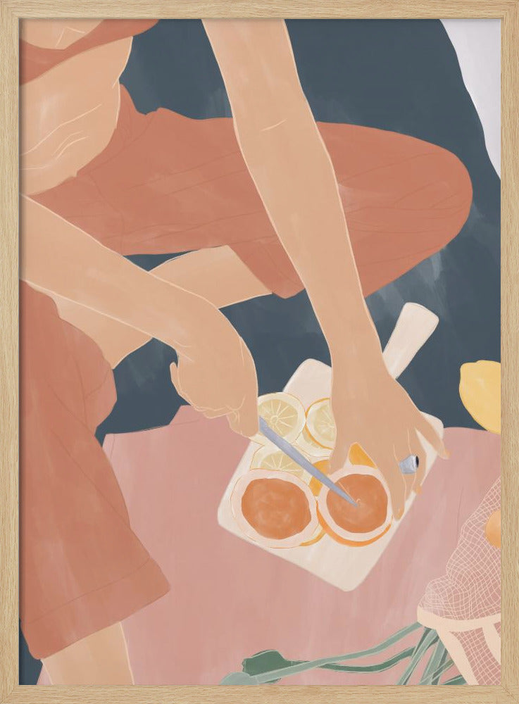 Cutting Grapefruits | Poster