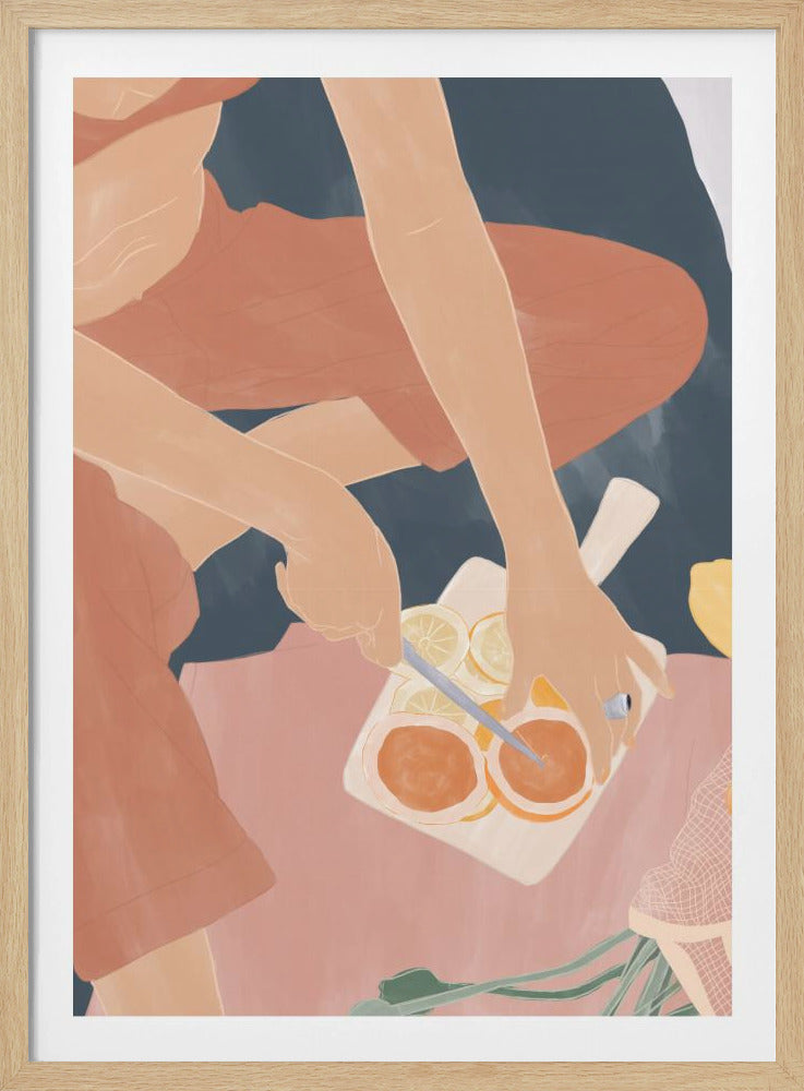 Cutting Grapefruits | Poster