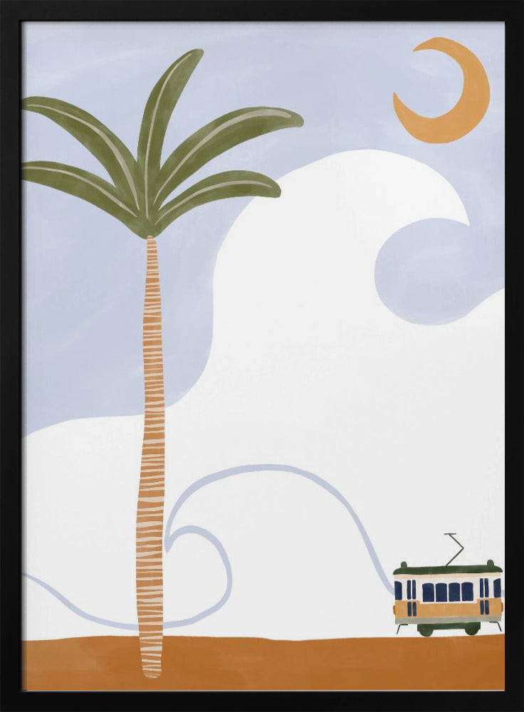 Little Tram On Beach | Poster