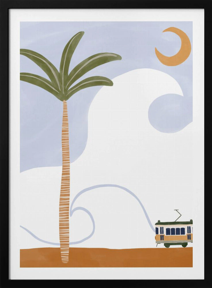 Little Tram On Beach | Poster