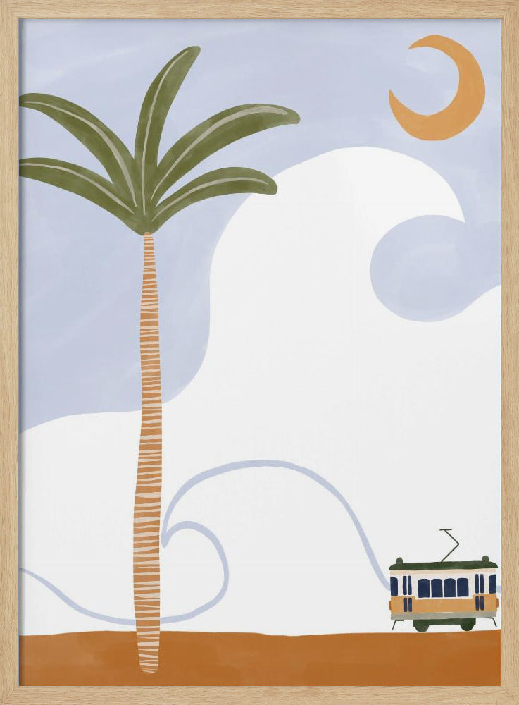 Little Tram On Beach | Poster