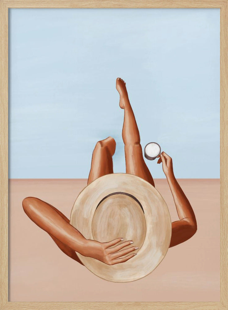 Meisje aan het zwembad | Poster
