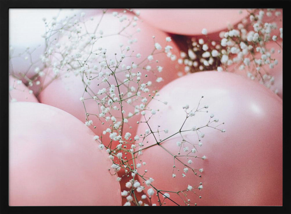 Roze ballonnen met bloem | Poster