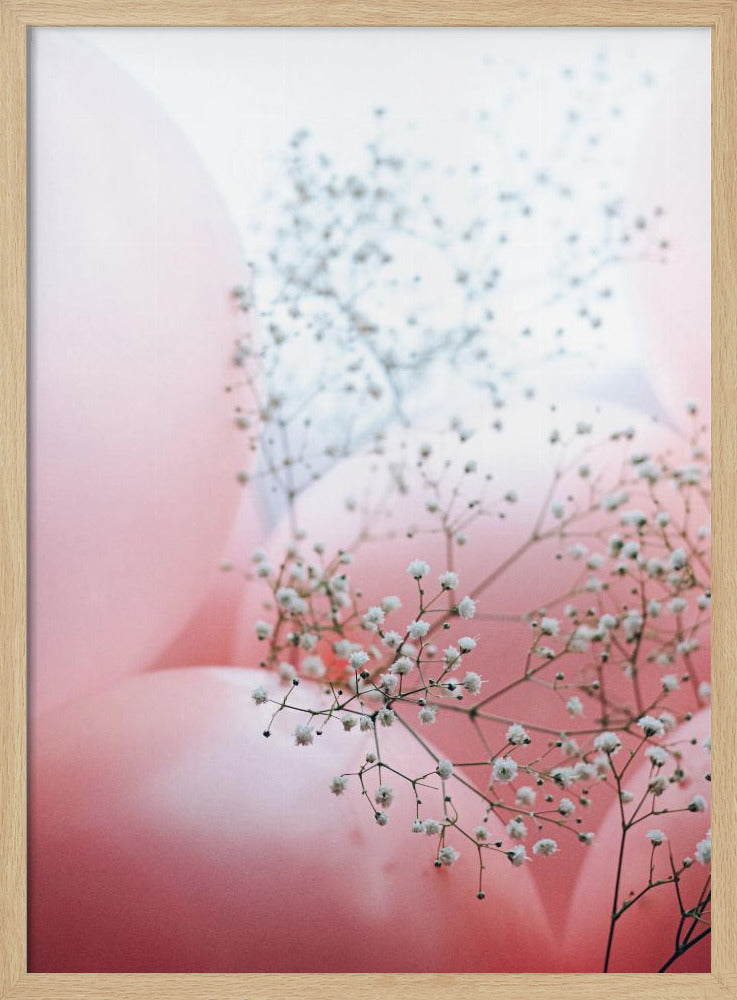 Delicate ballonnen met bloem | Poster