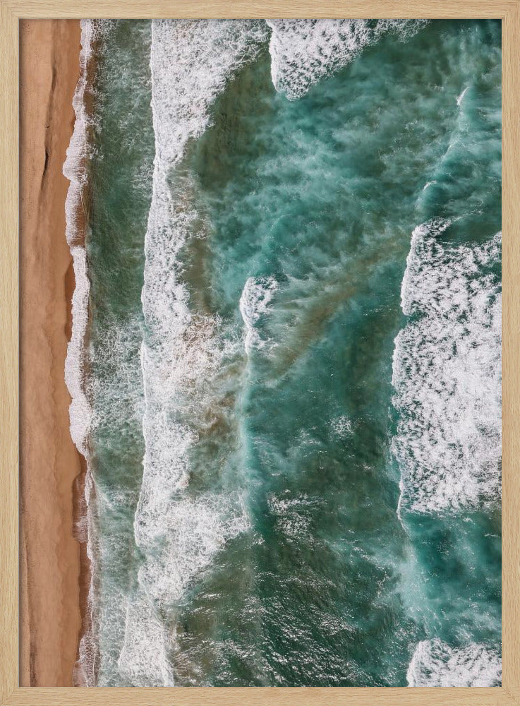 Golven omarmen de kust | Poster