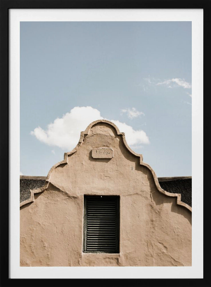 Vintage puntgevel met boogvenster | Poster