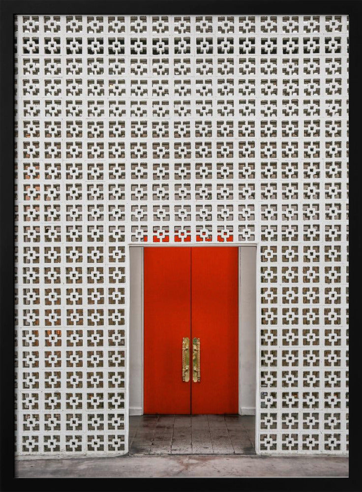 Levendige oranje deur | Poster
